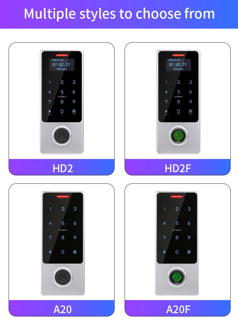WIFI Support Tuya App Fingerprint Access Controller Keypad Metal Waterproof RFID Card Standalone Door Access Control System