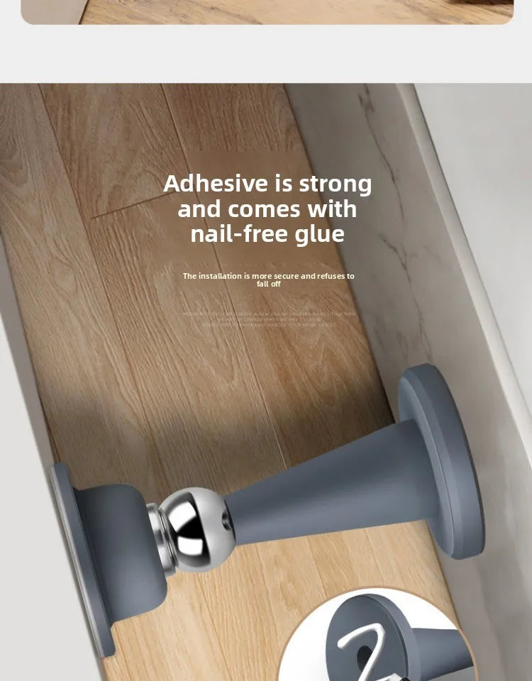 No-Drill Door Stopper for Room Door Wall Protection Anti-Collision Household Silicone Strong Suction Floor Stopper