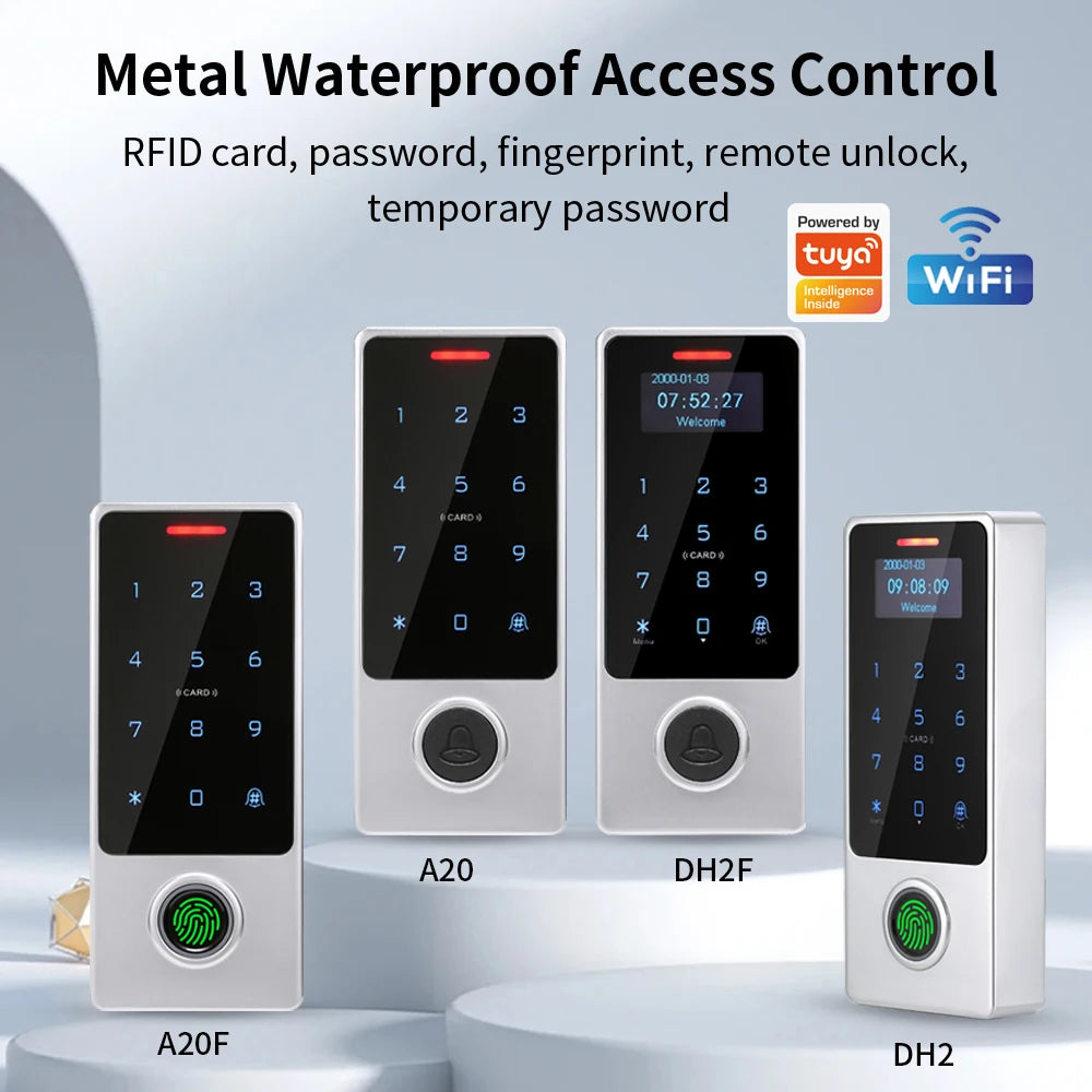 WIFI Support Tuya App Fingerprint Access Controller Keypad Metal Waterproof RFID Card Standalone Door Access Control System