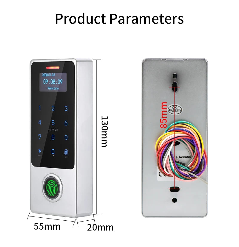 WIFI Support Tuya App Fingerprint Access Controller Keypad Metal Waterproof RFID Card Standalone Door Access Control System