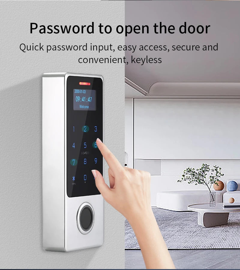 WIFI Support Tuya App Fingerprint Access Controller Keypad Metal Waterproof RFID Card Standalone Door Access Control System