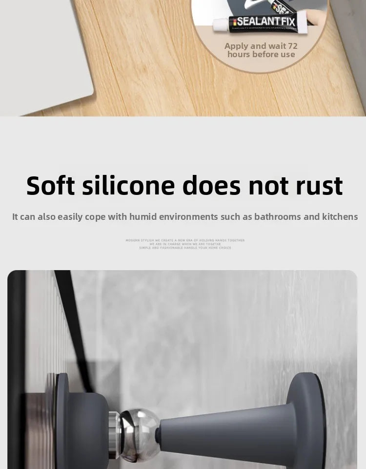 No-Drill Door Stopper for Room Door Wall Protection Anti-Collision Household Silicone Strong Suction Floor Stopper