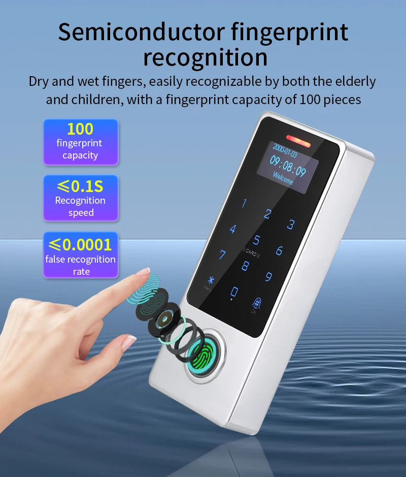WIFI Support Tuya App Fingerprint Access Controller Keypad Metal Waterproof RFID Card Standalone Door Access Control System