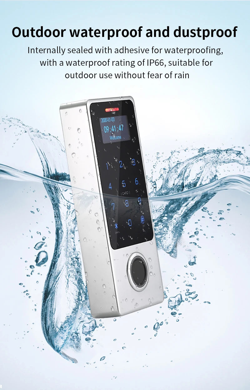 WIFI Support Tuya App Fingerprint Access Controller Keypad Metal Waterproof RFID Card Standalone Door Access Control System