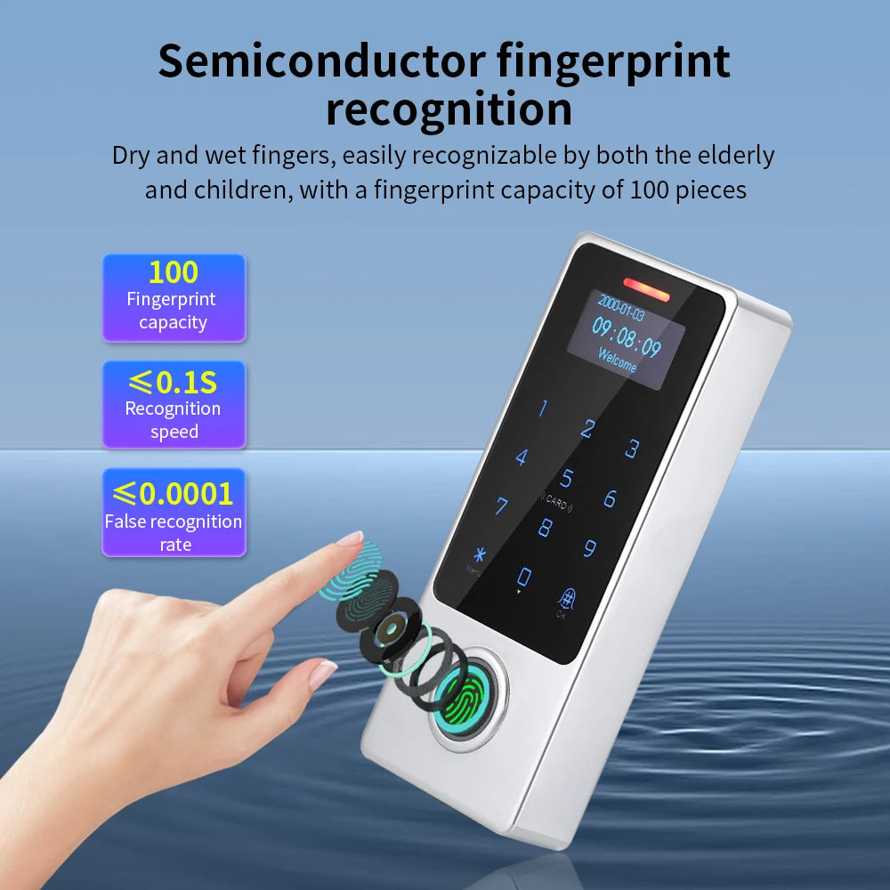 WIFI Support Tuya App Fingerprint Access Controller Keypad Metal Waterproof RFID Card Standalone Door Access Control System