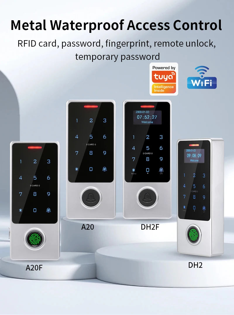 WIFI Support Tuya App Fingerprint Access Controller Keypad Metal Waterproof RFID Card Standalone Door Access Control System